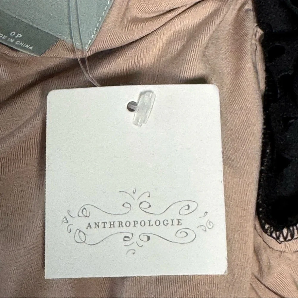 Maeve Anthropologie Black Nude Basalt Laser Cut Sheath Mini Dress 0P Petite New - Picture 6 of 7